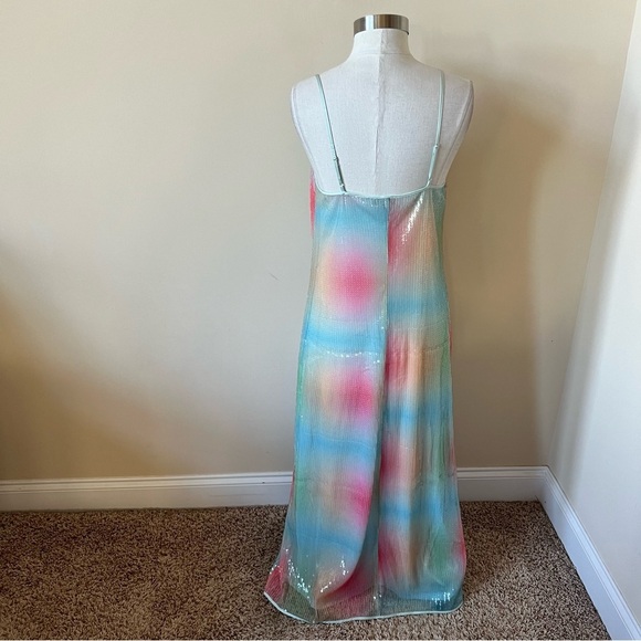 Staud Rainbow Sequin Slip Maxi Dress 26128 - Picture 6 of 12